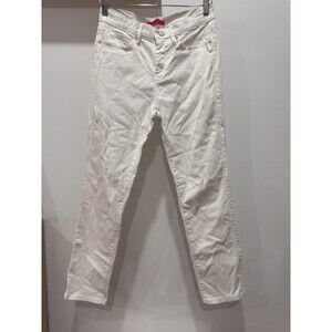 NWOT Lilly Pulitzer Womens 6 White Mid Rise Elaine Straight Leg Pants Ankle